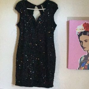 Black sequins dress